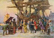 Jean Leon Gerome Ferris Franklin's Return to Philadelphia, 1785 Germany oil painting artist